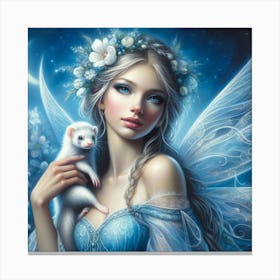 Fairy With Ferret 1 Canvas Print
