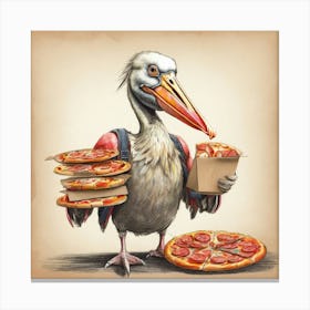 Pelican Pizza 4 Canvas Print