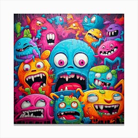 Monsters Graffiti Art for wall decor 2 Canvas Print