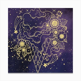 Galaxy Ice Cream Art Print Canvas Print