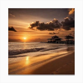 Sunset At The Beach 372 Canvas Print