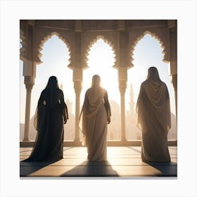 Three Muslim Women Canvas Print