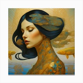 Phantasmagoric fashion portrait Canvas Print