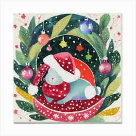 Christmas Bunny Canvas Print