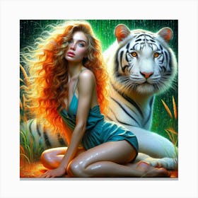 White Tiger 45 Canvas Print