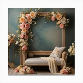 Roses And Flowers Canvas Print