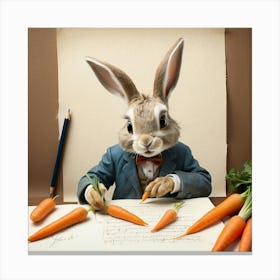 Rabbit Writing 13 Canvas Print