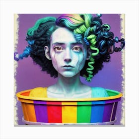 Girl In A Bucket Canvas Print