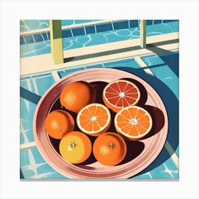 Oranges On A Plate 1 Canvas Print