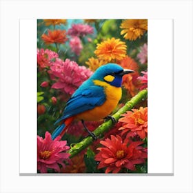 Bird In The Rain 1 Canvas Print