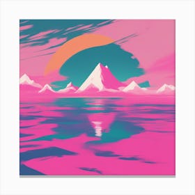 Minimalism Masterpiece, Trace In The Waves To Infinity + Fine Layered Texture + Complementary Cmyk C (48) Canvas Print