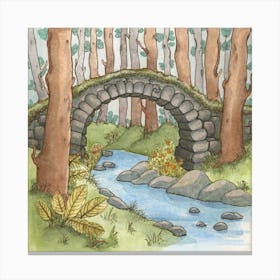 Stone Bridge In The Woods Canvas Print