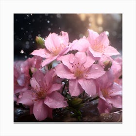 Cherry Blossoms In The Rain Canvas Print