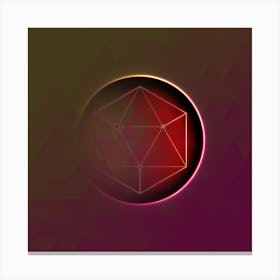 Geometric Neon Glyph on Jewel Tone Triangle Pattern 358 Canvas Print