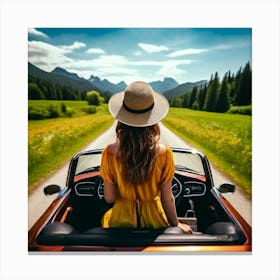 Vacation Drive Journey Tour Tourism Drone Route Enjoy People Happy Friends Female Down S (1) Canvas Print