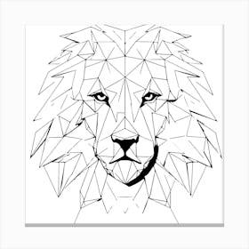 Geometric Lion Head Canvas Print