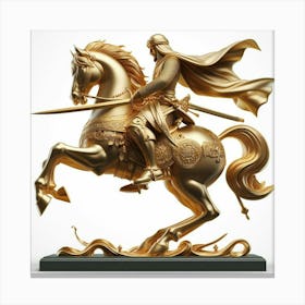 Golden Horse Statue Canvas Print