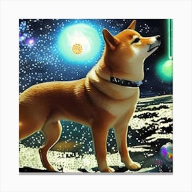 Shiba Inu in Space Canvas Print