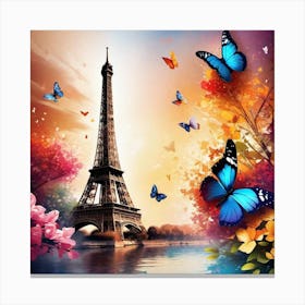 Paris With Butterflies 171 Canvas Print