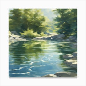 River In The Forest Canvas Print