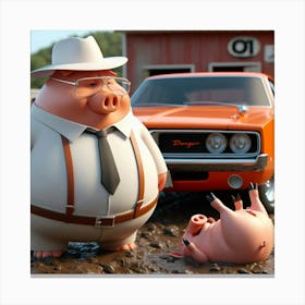 Pig In A Hat Canvas Print