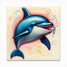 Dolphin Drawing 16 Canvas Print