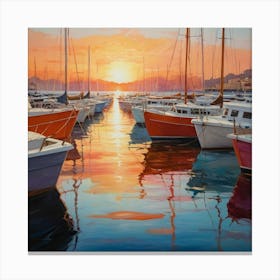 Sunset At The Marina Canvas Print