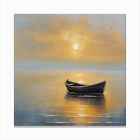 An Impressionist Seascape At Sunrise Canvas Print