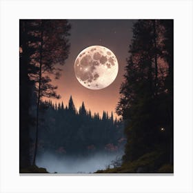 Full Moon In The Forest 1 Canvas Print