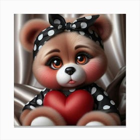 Teddy Bear With Heart 5 Canvas Print