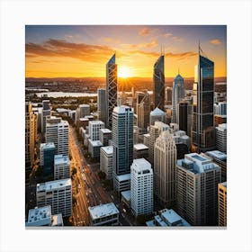 Perth, Australia Cubism Style Canvas Print