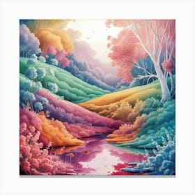 Rainbow In The Forest Canvas Print