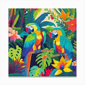 Parrots In The Jungle 7 Canvas Print