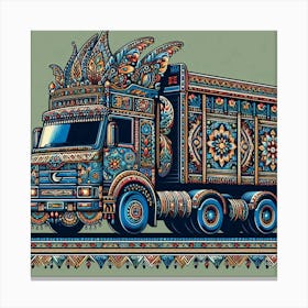 Truck Art Design Inspired By Pakistani Culture And Traditions (4) Canvas Print