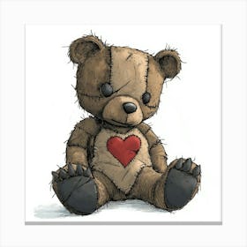 Heart Teddy Bear Canvas Print