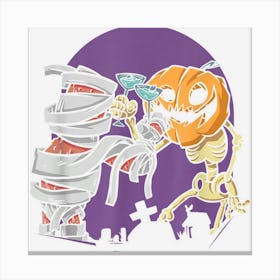 Happy Halloween Party Mummy Jack O Lantern Pumpkin Canvas Print