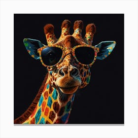 Giraffe With Sunglasses Canvas Print