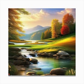 River In Autumn 3 Canvas Print