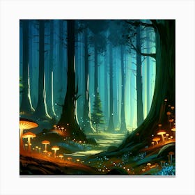 Mystical Mushroom Forest 5 Canvas Print