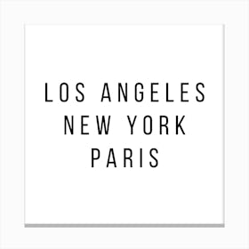 Los Angeles New York Paris Canvas Print