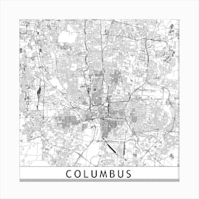 Columbus Map Canvas Print