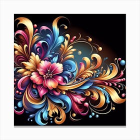 Colorful Floral Design Canvas Print