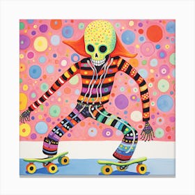 Skeleton Skateboarder Canvas Print