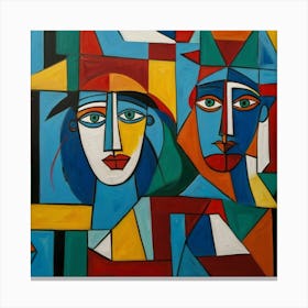 Hand Painted Acrylic Picasso Style Canvas Print