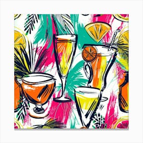 Tropical Drink Pattern 1 Canvas Print