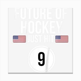 Kids Ice Hockey 9th Birthday 9 Year Old Birthday Canvas Print