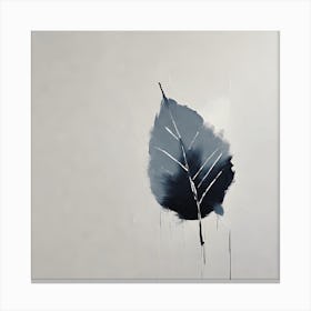 'Blue Leaf', A minimal Illustration of a leaf, pleasing home & office decor, calming tone with solid background, 1259 Canvas Print