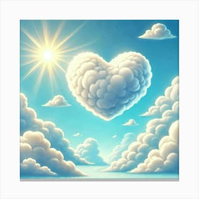 White Heart Cloud 1 Canvas Print