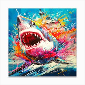 Shark Splatter Canvas Print