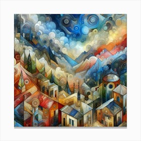 City In The Clouds Canvas Print